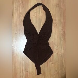 Sexy Brown halter bodysuit
